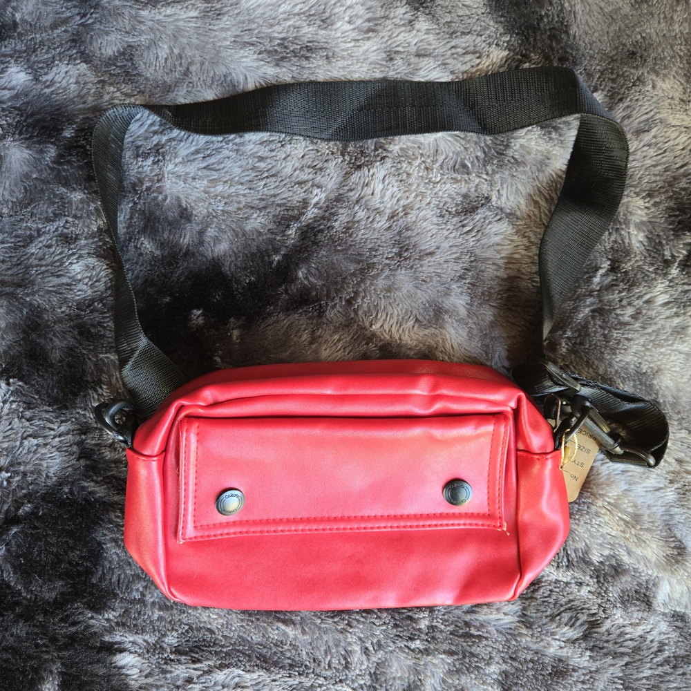 Cokotu Red Faux Leather Crossbody / Belt Bag – Adjustable Strap – NWT